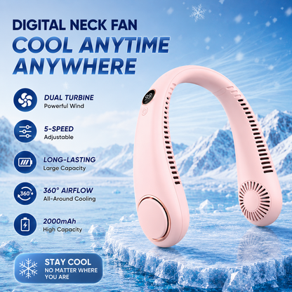 🌬️2026 HOT SALE💞50K+ SOLD!🍃💨 50% OFF! Neck Air Conditioner Fan – Ultra‑quiet, 360° rotating, Hands‑free cooling, long battery