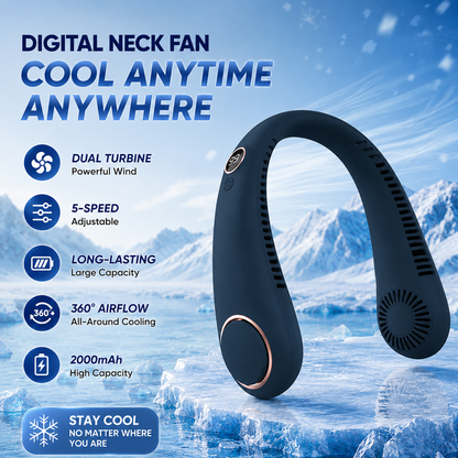 🌬️2026 HOT SALE💞50K+ SOLD!🍃💨 50% OFF! Neck Air Conditioner Fan – Ultra‑quiet, 360° rotating, Hands‑free cooling, long battery