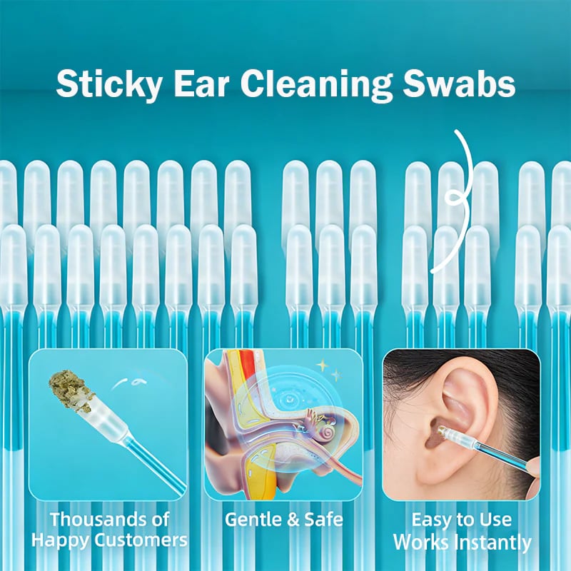 Sticky Ear Cleaning Sticks - Gentle, Visible Ear Care