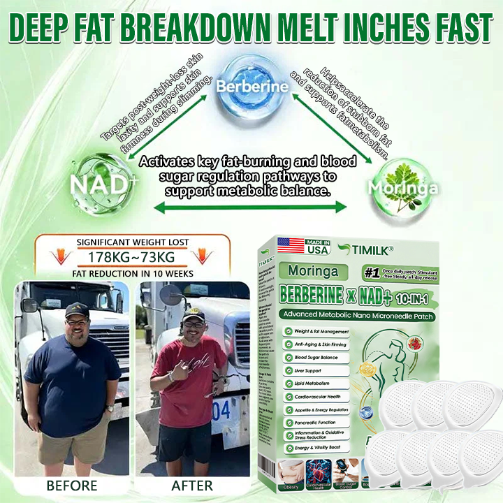 Moringa · Berberine × NAD+ 10-in-1 Advanced Metabolic Nano Microneedle Patch