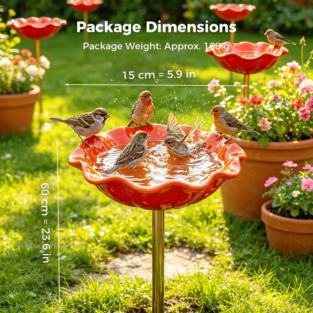 🌟Last Day Promotion🎁Handmade Metal Flower Garden Stake Bird Bath