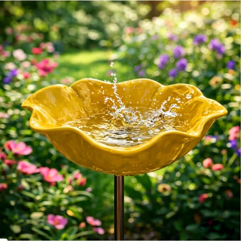 🌟Last Day Promotion🎁Handmade Metal Flower Garden Stake Bird Bath