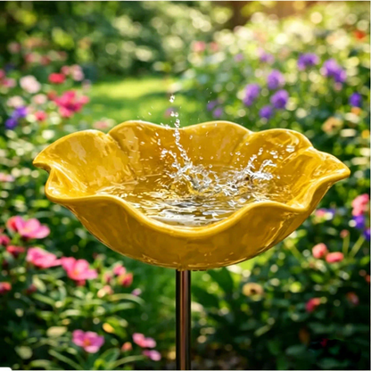🌟Last Day Promotion🎁Handmade Metal Flower Garden Stake Bird Bath