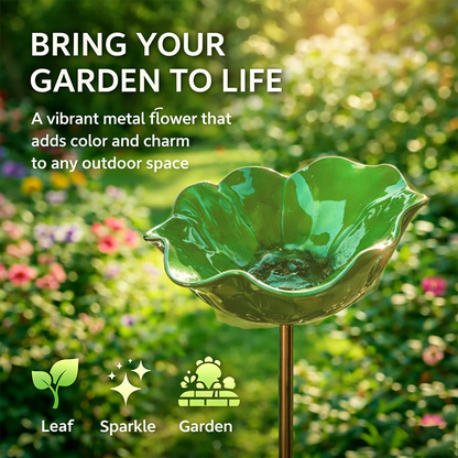 🌟Last Day Promotion🎁Handmade Metal Flower Garden Stake Bird Bath