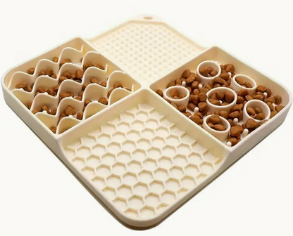 Multifunction Silicone Slow Feeder Trays For Pups and Cats - Assorted Styles/Colours
