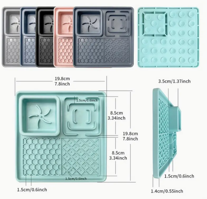 Multifunction Silicone Slow Feeder Trays For Pups and Cats - Assorted Styles/Colours