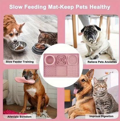 Multifunction Silicone Slow Feeder Trays For Pups and Cats - Assorted Styles/Colours