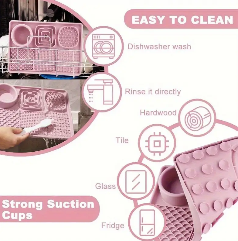 Multifunction Silicone Slow Feeder Trays For Pups and Cats - Assorted Styles/Colours