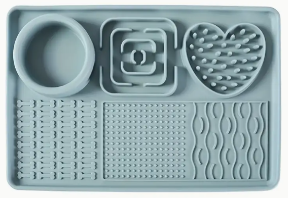 Multifunction Silicone Slow Feeder Trays For Pups and Cats - Assorted Styles/Colours