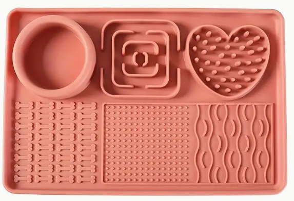 Multifunction Silicone Slow Feeder Trays For Pups and Cats - Assorted Styles/Colours