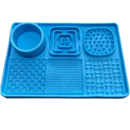 Multifunction Silicone Slow Feeder Trays For Pups and Cats - Assorted Styles/Colours