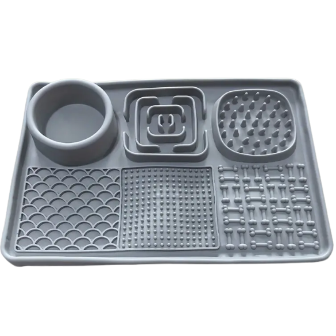 Multifunction Silicone Slow Feeder Trays For Pups and Cats - Assorted Styles/Colours