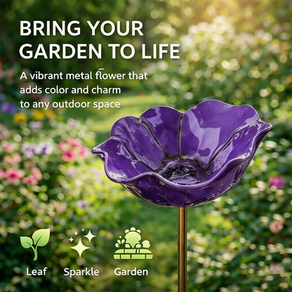 🌟Last Day Promotion🎁Handmade Metal Flower Garden Stake Bird Bath